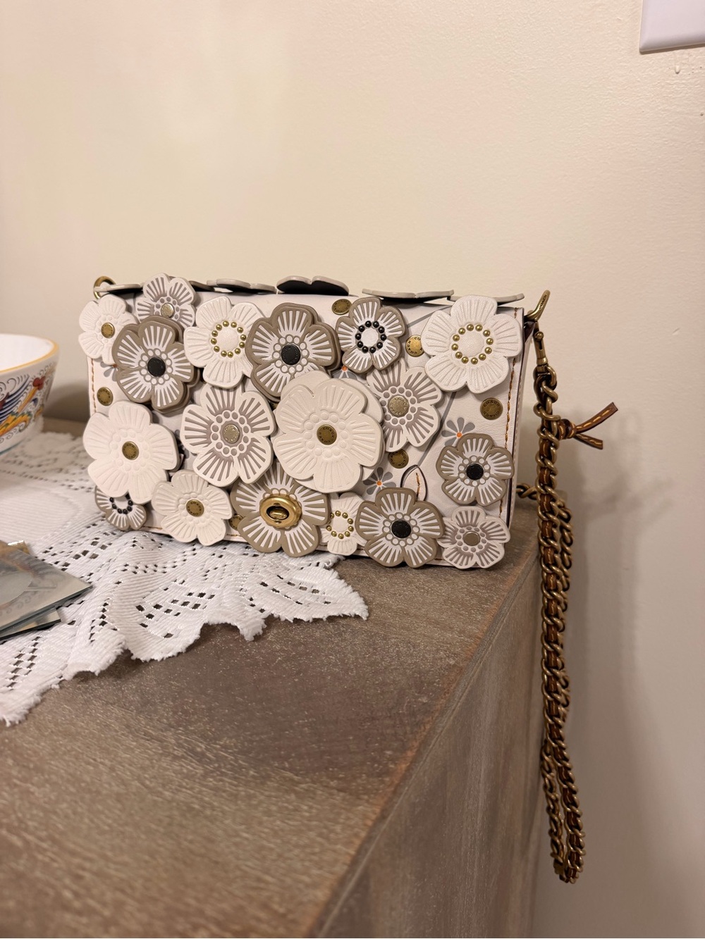 Kate Spade Floral Appliqué Shoulder Bag